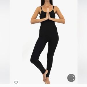 Treelance Black Women's Black Jumpsuit Medium Yoga Bodysuit Organic Cotton